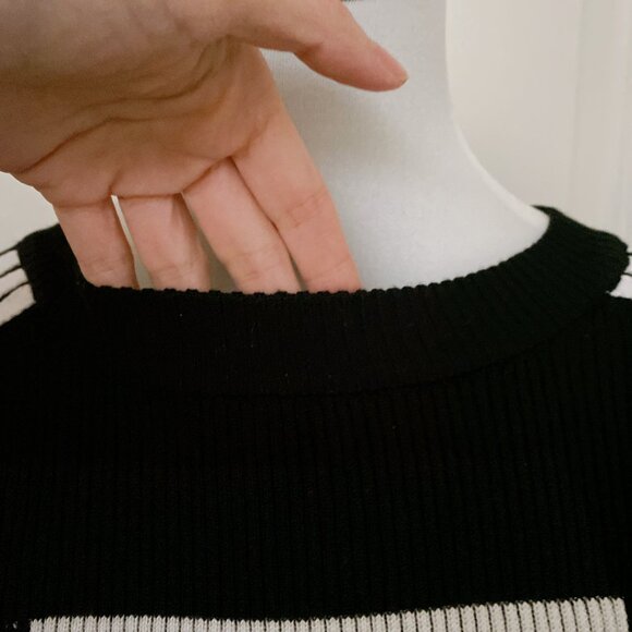 NWT Women Long Knee High Crew Neck Stripped Bodycon Knitted Sporty Casual Dress - Picture 5 of 7